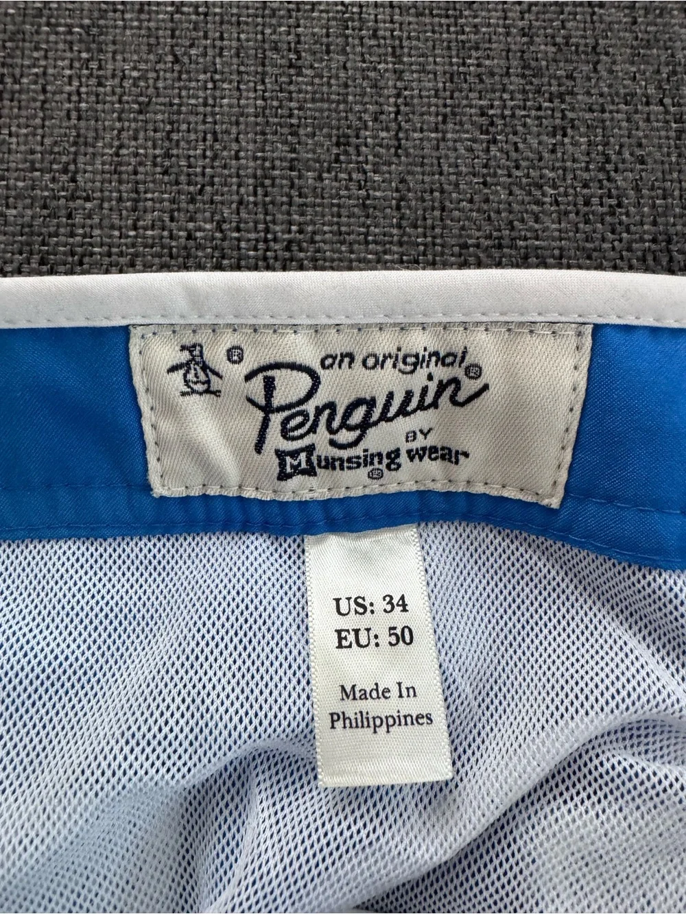 NWT Original Penguin Blue Board Shorts Swim Trunks Size 34